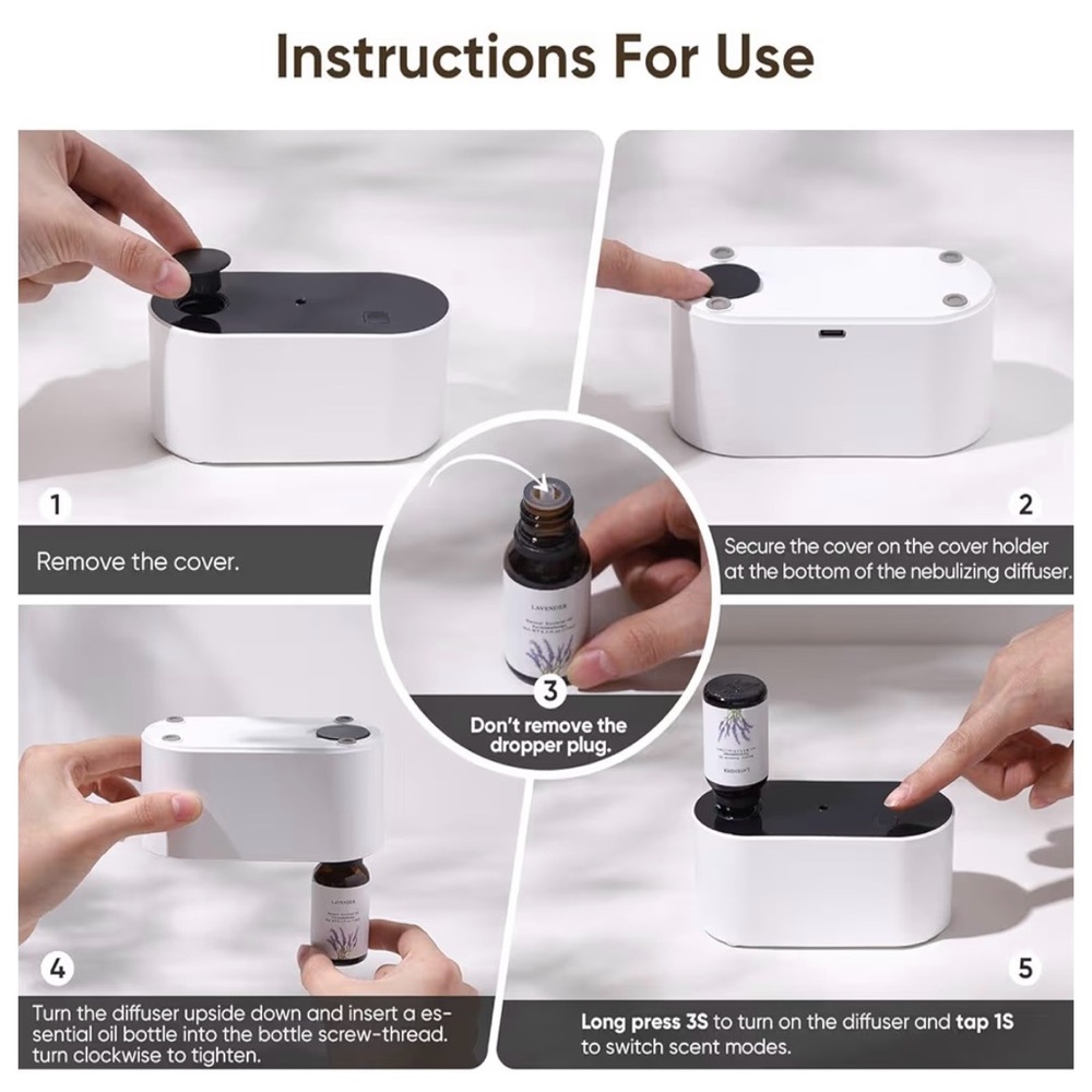 NWT White Waterless Essential Oil Diffuser - Picture 7 of 7